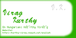 virag kurthy business card
